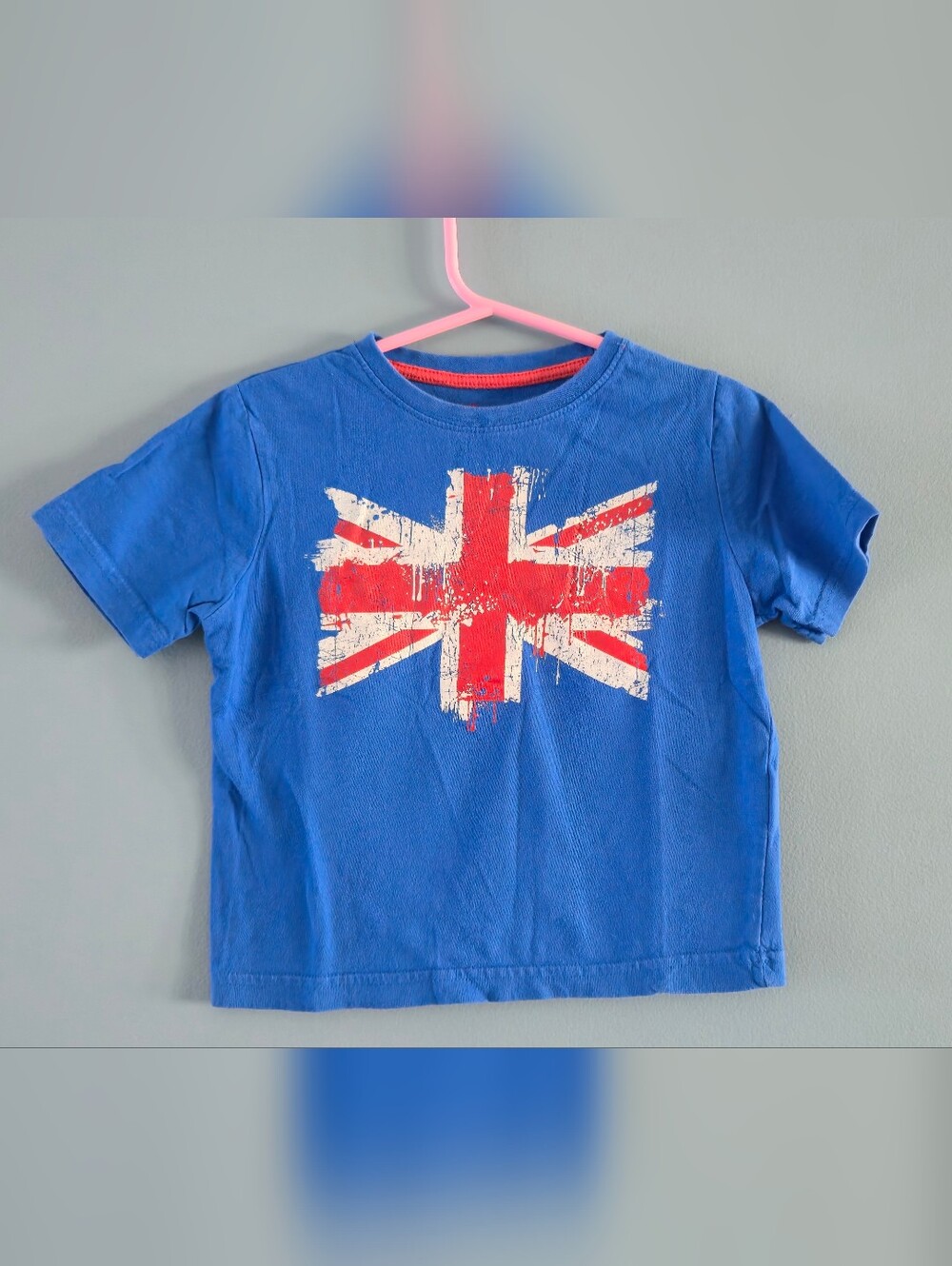 Blue Kids T‑Shirt with Union Jack Graphic 2T